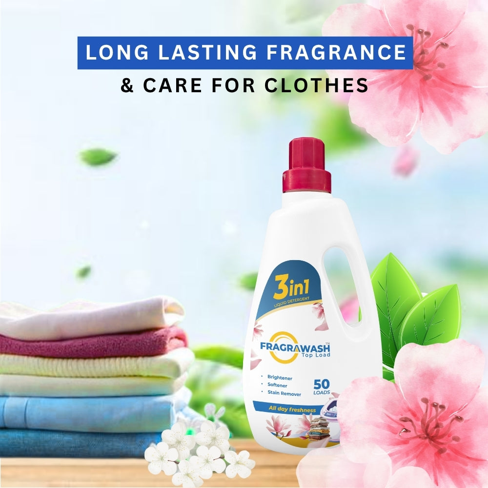 Fragrawash Liquid Detergent | for Top Load Washing Machine | 1 Litre