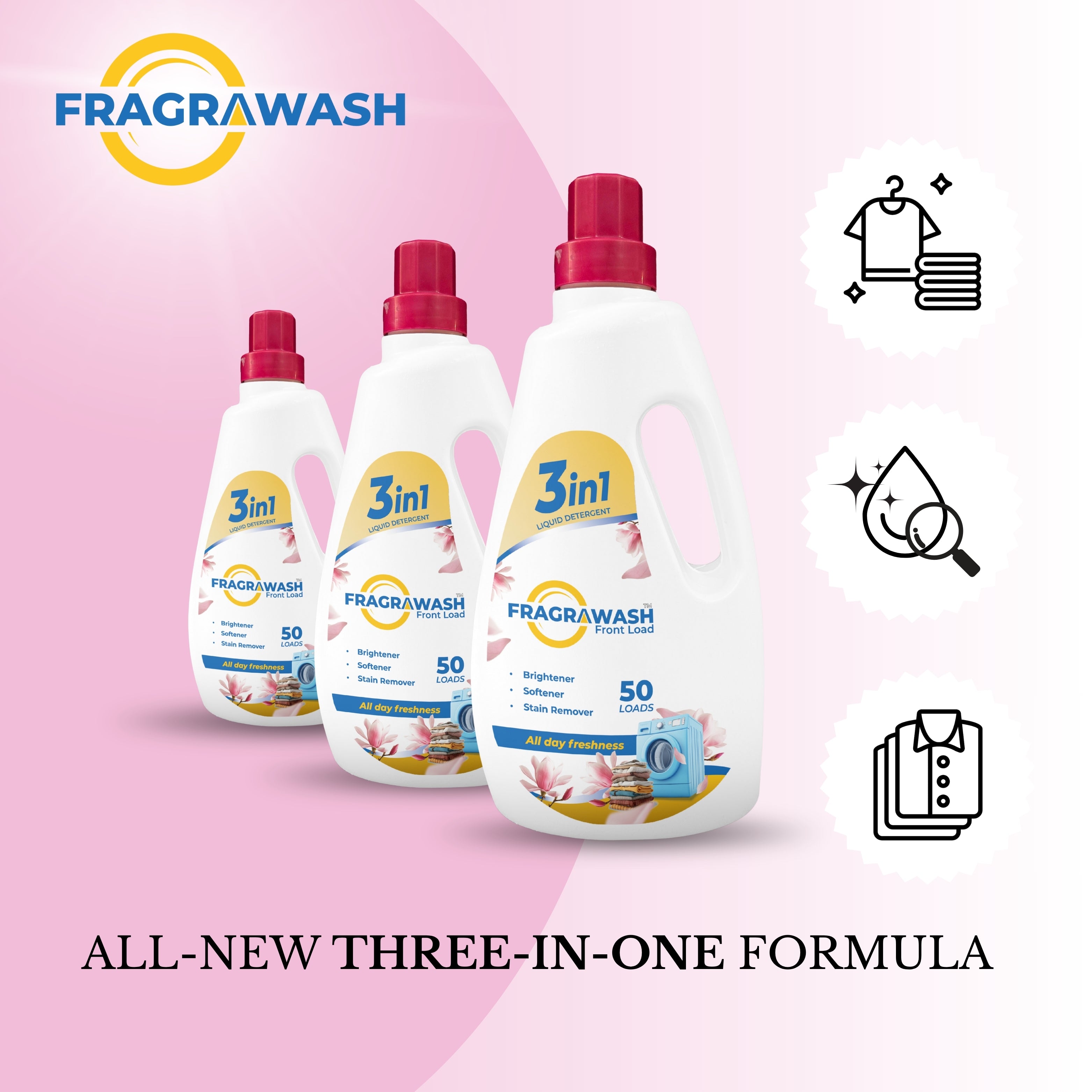 Fragrawash Liquid Laundry Detergent | for Front Load Washing Machine | 1 Litre