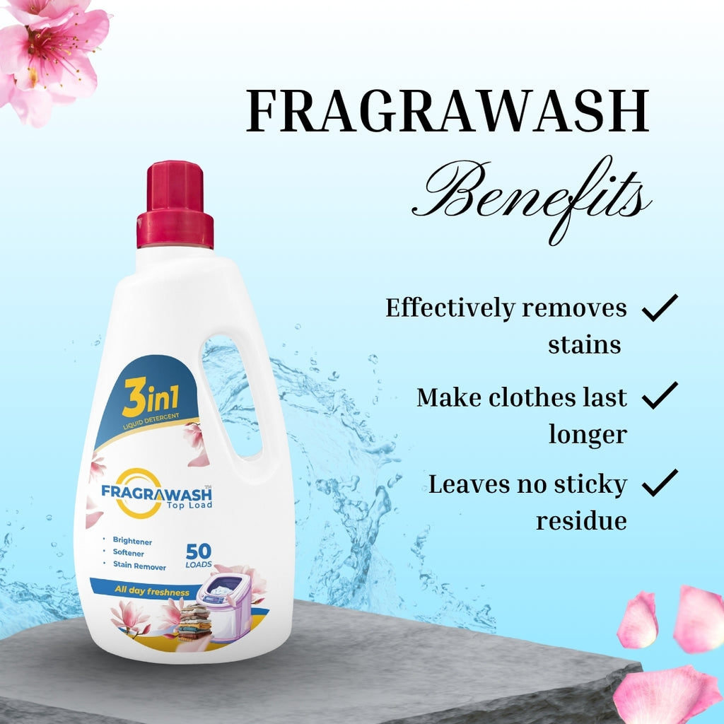 Fragrawash Liquid Detergent | for Top Load Washing Machine | 1 Litre