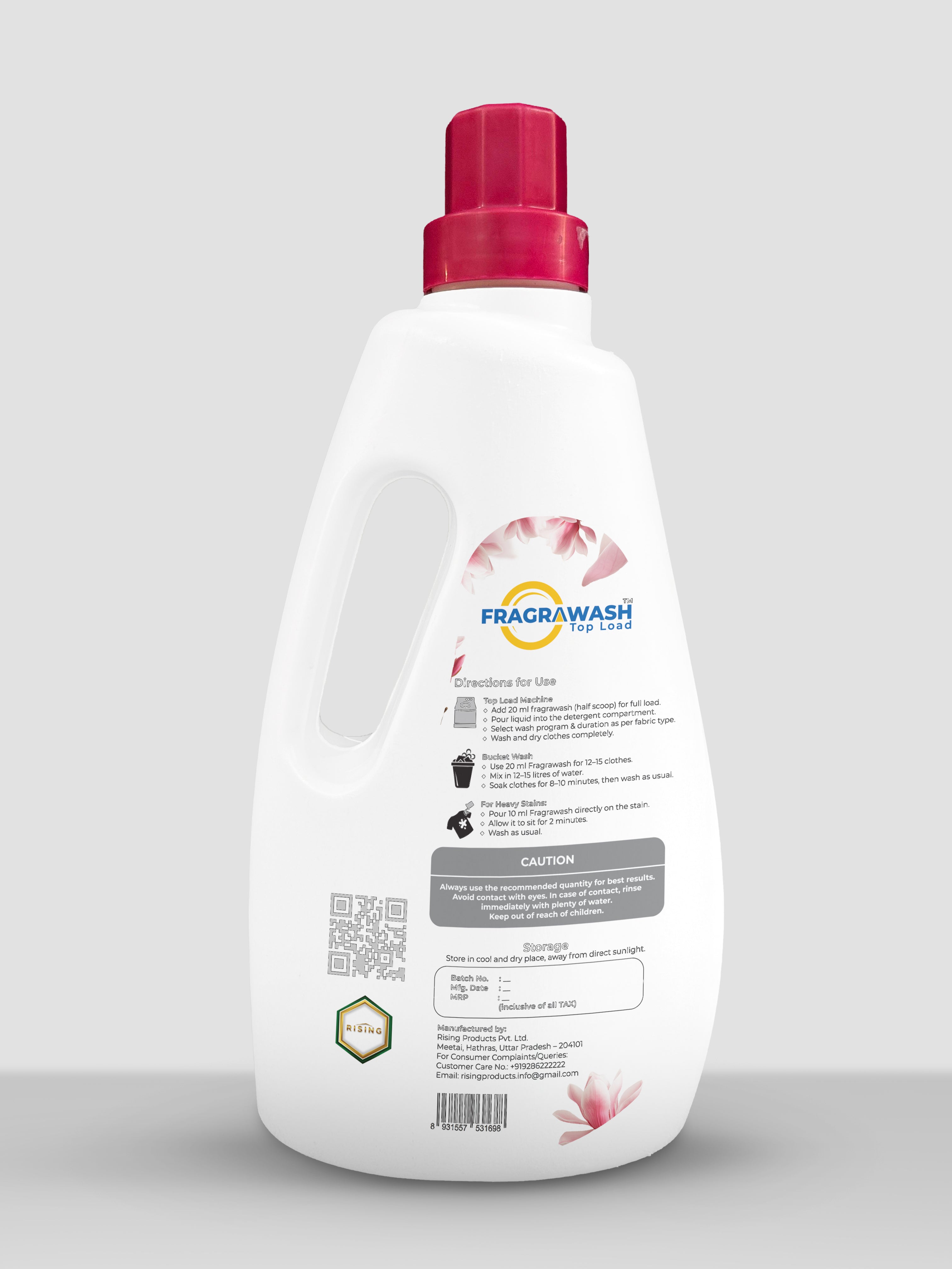 Fragrawash Liquid Detergent | for Top Load Washing Machine | 1 Litre